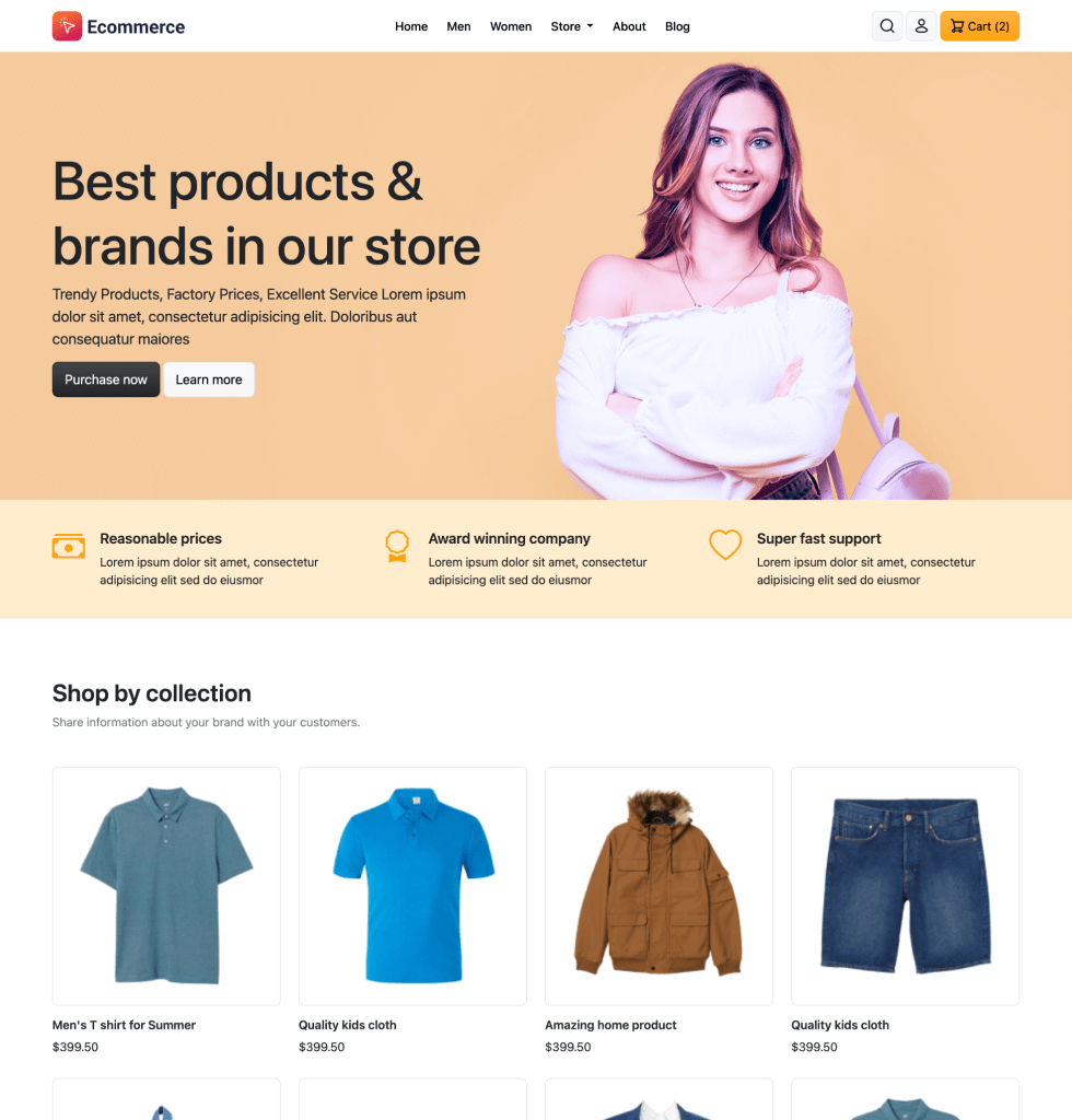 E-commerce shop mobile app design screenshot